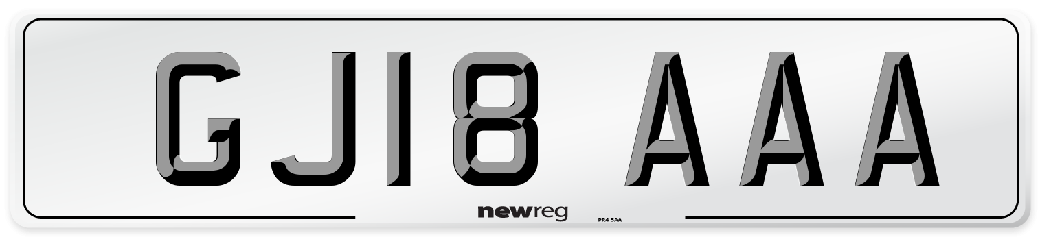 GJ18 AAA Number Plate from New Reg